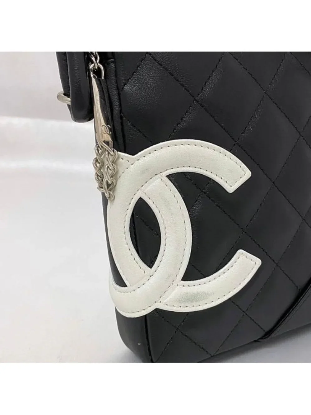 Chanel Mini Shoulder Bag Black White Cambon - Picture 7 of 10